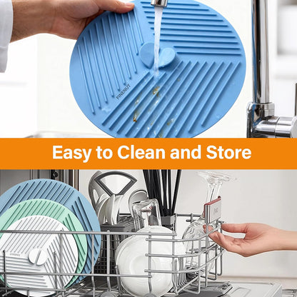 Silicone Lids for Bowls 3 Pack 6/8/10 Inch, Microwave Splatter Cover Food Storage Universal Multi-Use Pot Holders Trivet Mats, Heat Resistant Dishwasher Safe for Pans Plates Cups