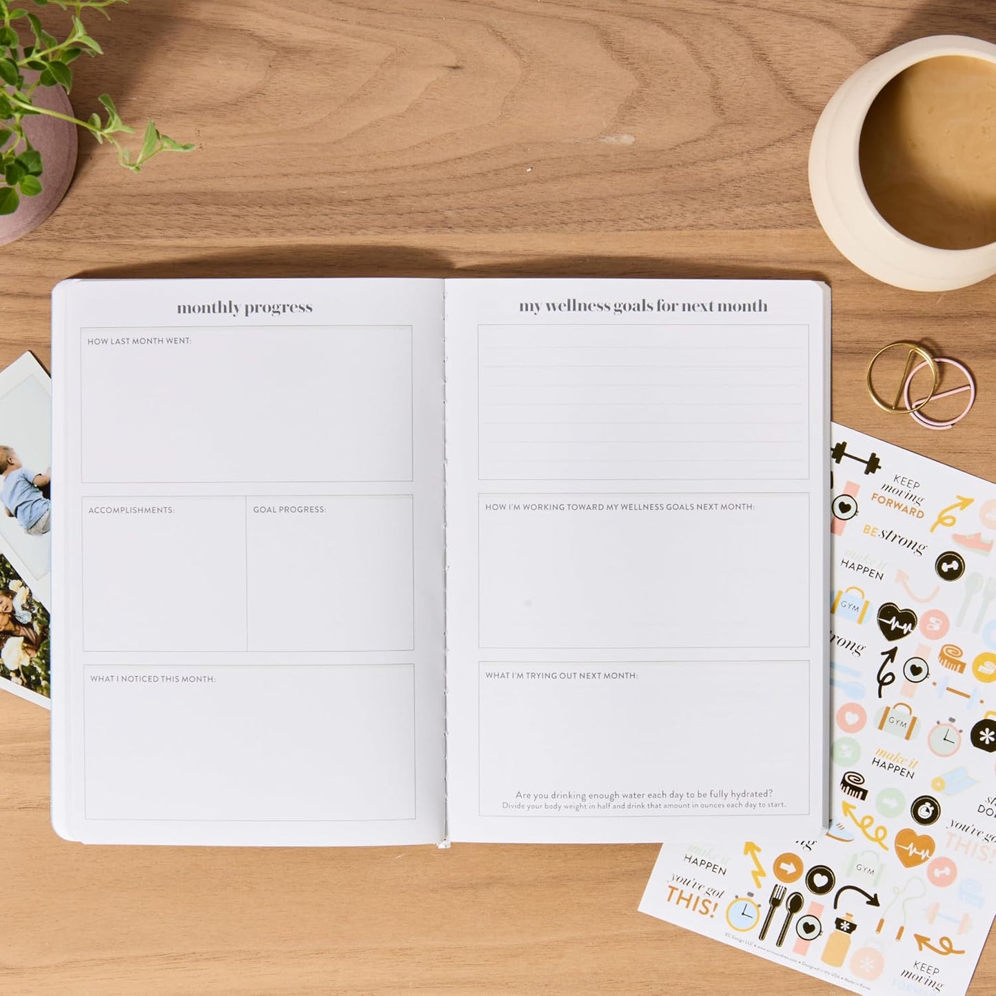 Wellness Log Petite Planner - Bold Florals