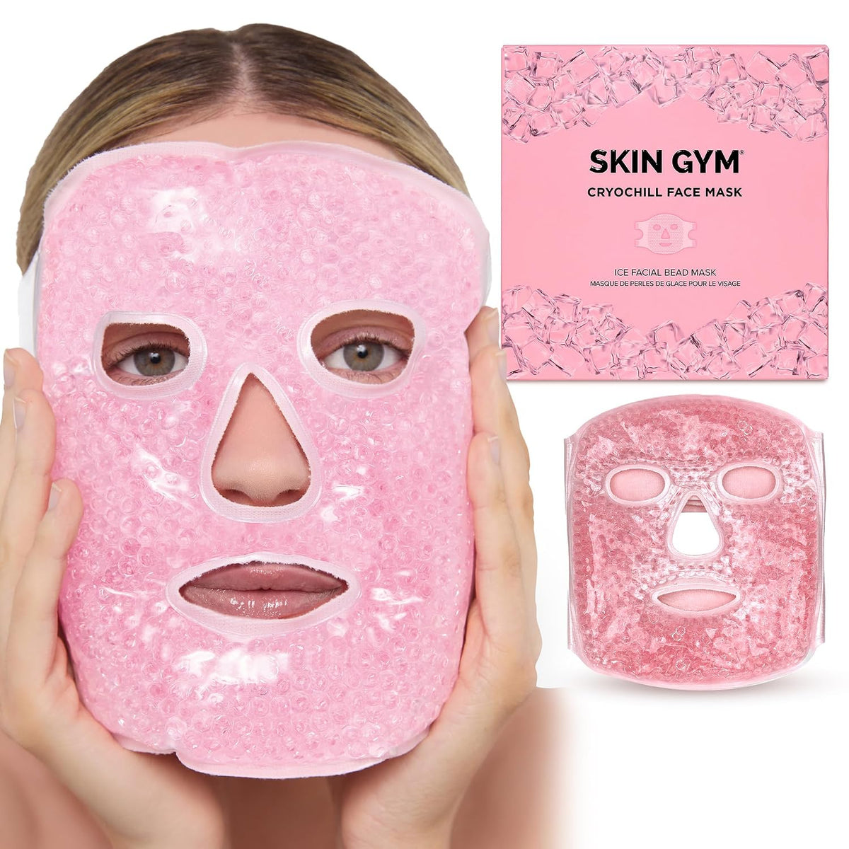 SKIN GYM CryoChill Ice Beaded Face Mask, Reusable Cooling Cryo Puffiness