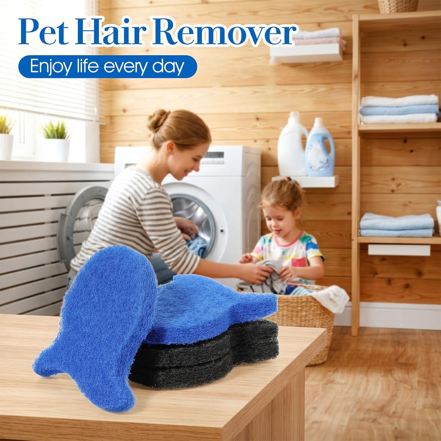 4 Pcs Pet Hair Remover for Laundry, Reusable Dog Cat Hair Catcher | Hair Catcher for Washer and Dryer, Effectively Removes Pet Fur Lint Dander from Clothes Bedding Eco-Friendly