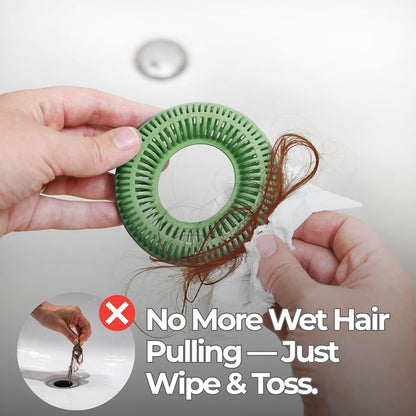 TubRing Pop-Up Drain Protector & Strainer Silicone Hair Catcher, Aqua | Easy snap-in design fits around bathtub stoppers. Customizable utility guard for clog prevention. Fits 1.85"- 2.16" drains.