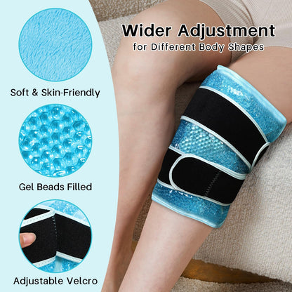 Ice Pack for Knee Pain Relief 2 Pack Reusable Gel Ice Wrap for Leg Injuries Swelling Knee Replacement Post-Surgery Recovery Adjustable Cold Therapy Wrap for Arthritis Meniscus Tear and ACL (Blue)