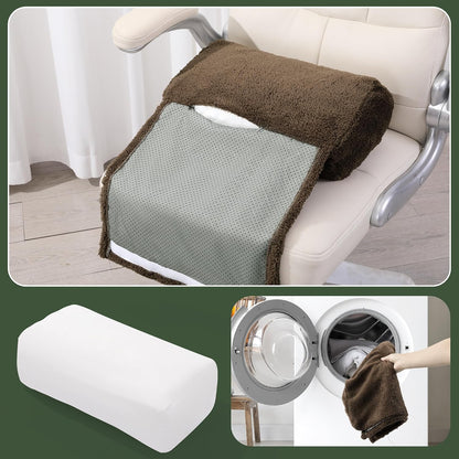 Sherpa Head Recliner Pillow with Pocket,Headrest Neck Cushion for Neck Support and Pain Relief,Recliner Head Pillow for Side Sleeping at Home, Office or Traveling(Brown)