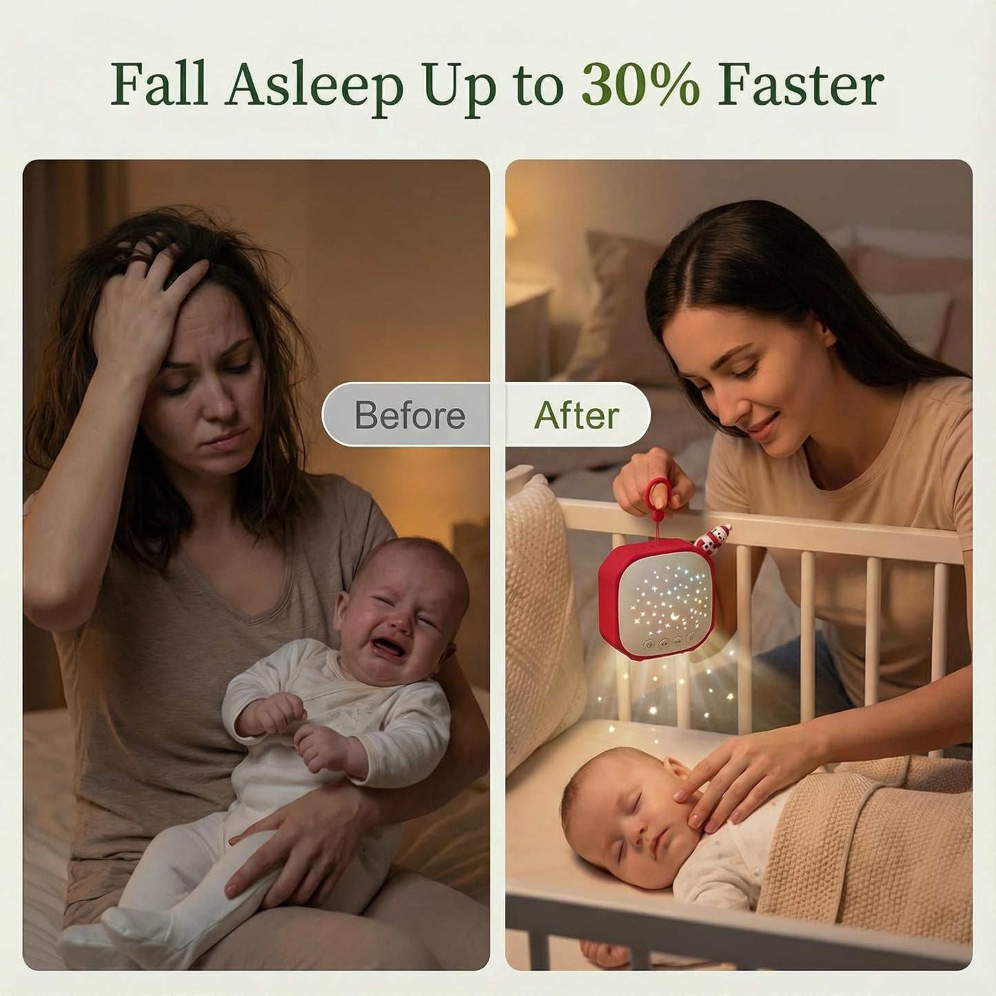 White Noise Sound Machine Baby with Star Projector | Portable Sleep Aid Lullaby Music for Baby Sleeping | Soothing Sound Machine for Nursery, Car Travel, Bedroom Crib, Kids Gifts (Puppy)