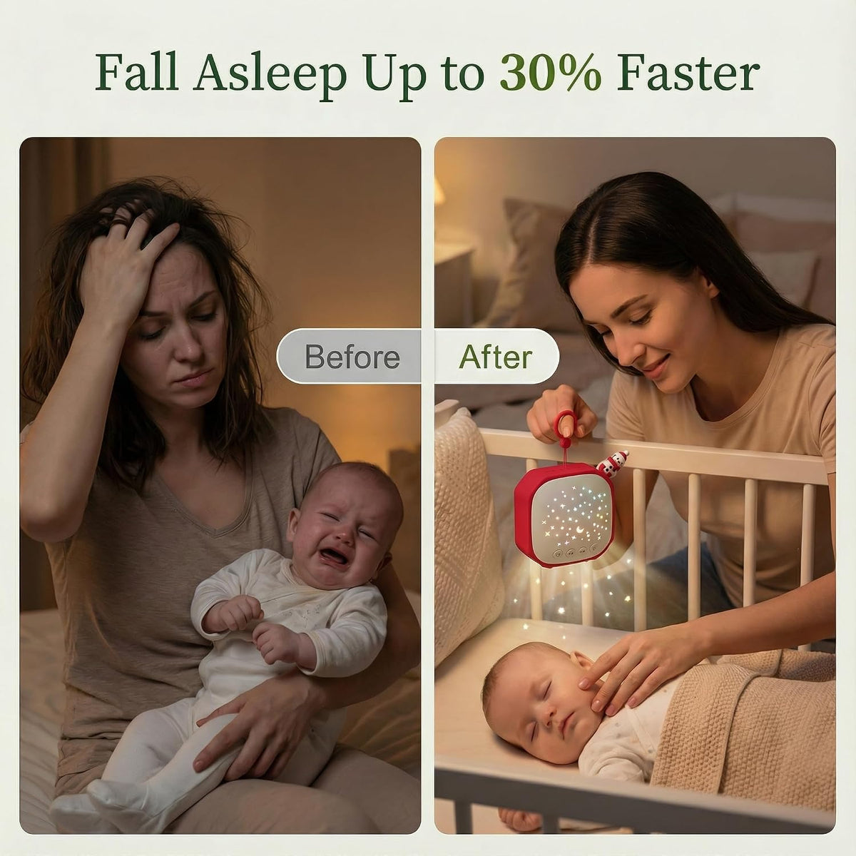 Baby White Noise Sound Machine Sleep Soother with Portable Star Projector