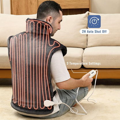 Tefici Heating Pad for Back,Birthday Gift for Women Men Mom Dad,FSA Eligible HSA Approved,24" x33"Fast Heating, Electric Heat Pad,2H Auto-Off, Neck and Shoulders and Back Heat Pad,ETL Certified,Gray