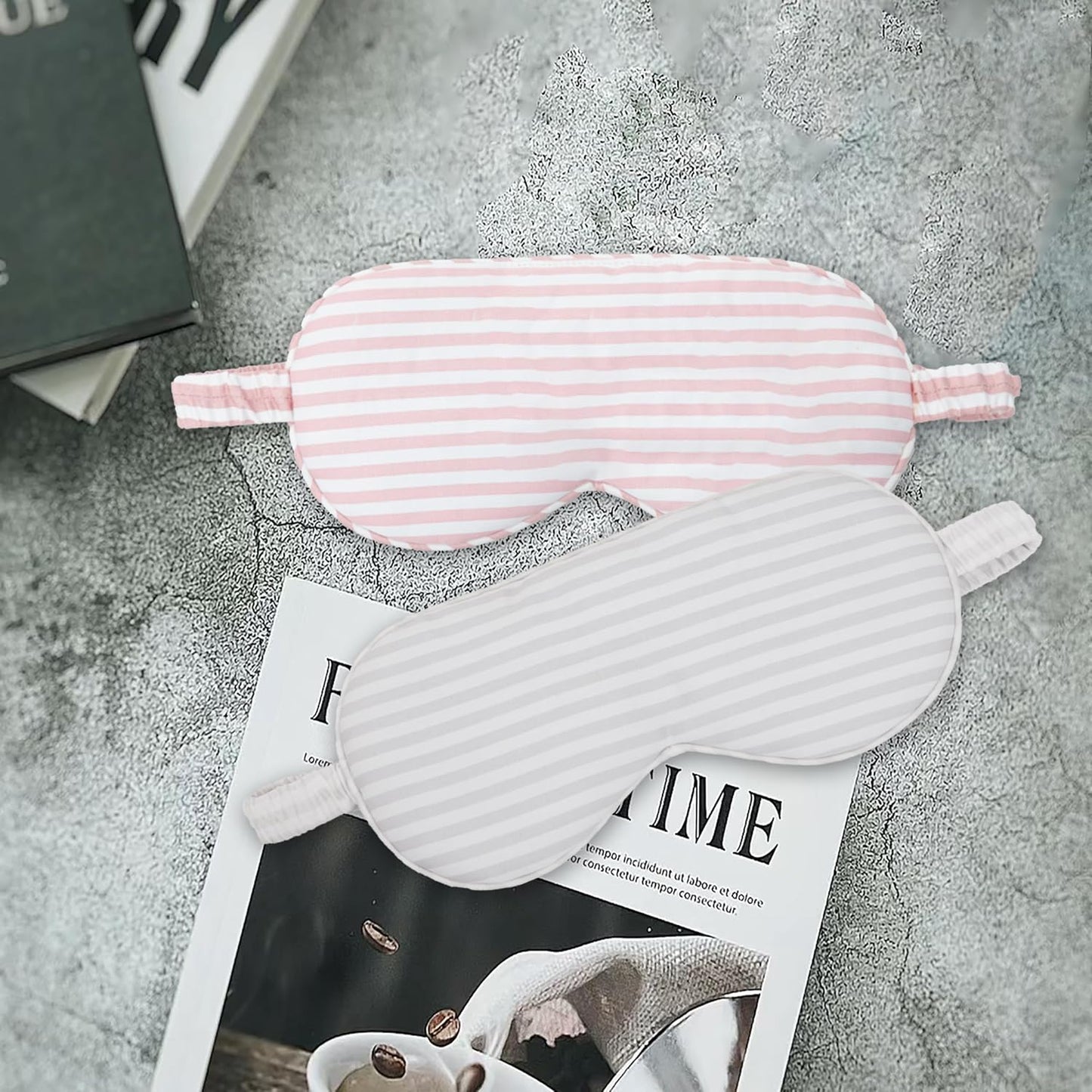 HBHLFZ Sleep Mask 2 Pack - Bamboo Viscose Fiber Sleeping Eye Mask - with Elastic Band/Headband - Comfort Sleeping Shade - for Nighttime Sleeping, Traveling & Napping（Pink，Green）