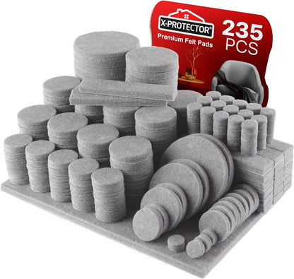 Felt Furniture Pads X-PROTECTOR 235 PCS Premium Furniture Pads - Felt Pads Furniture Feet Best Wood Floor Protectors - Protect Your Hardwood & Laminate Flooring! | Furniture Feet Best Wood Floor Protectors - Protect Your Hardwood & Laminate Flooring!