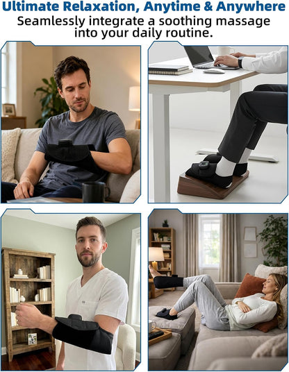 Cordless Air Compression Foot and Ankle Massager with Heat,1Wap | Portable Heat & Vibration Wrap for Tired Feet, Sore Arms & Swollen Ankles; Cordless, Rechargeable Gift for Men and Women