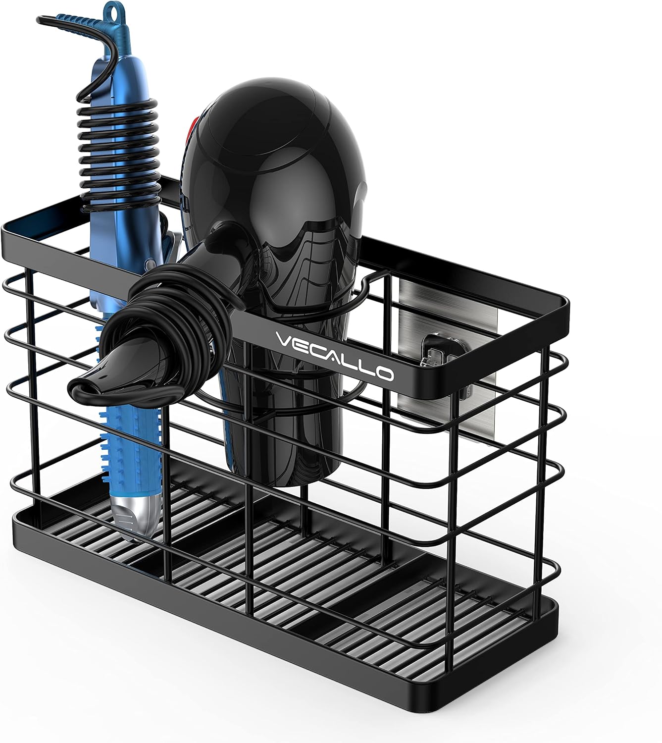 Hair dryer holder cabinet door - Hair tool organizer wall mount | Cabinet Door Bathroom Organizer Hair Care & Styling Tools Storage Basket for Hair Dryer, Curling Irons, Hair Straighteners
