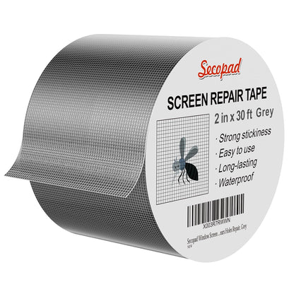 Secopad 2" x 420" (35FT) Screen Repair Tape, Screen Repair Kit, Black | Window Screen Patch, Quick Repair, Strong Adhesive, Easy to Use, For Mesh Window & Door, Cuttable Fiberglass, No Tools Needed