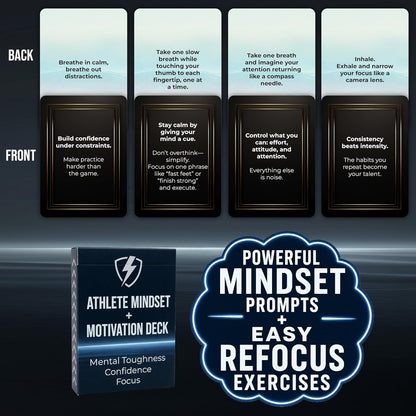 Athlete Mindset & Motivation Cards | Gifts for Athletes | Gifts for Athletes, Coaches & Parents | Deck For Sports & Training | Motivation Cards & Mindset Decks | 50 Cards