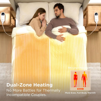 Bedsure Heated Blanket Throw Blanket with Preheat Function - Fast Heating Electric Blanket, Soft Flannel Throw with 6 Time Settings(Up to 10H), 6 Heating Settings, Gifts for Grandma (50"x60", Grey)