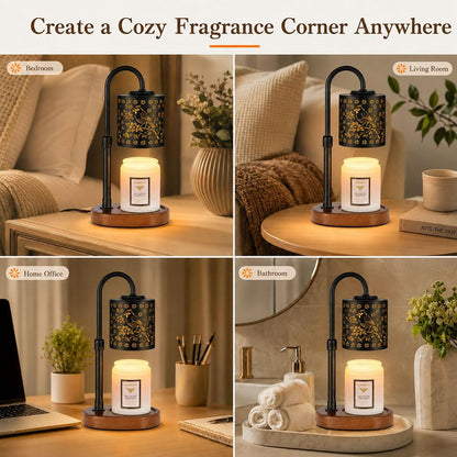 Dimmable Candle Warmer Lamp with Timer Adjustable Height for Scented Jar Candles Electric Candle Wax Melt Warmer for Home Decor Christmas Birthday Gifts for Women Mom(Hummingbird)