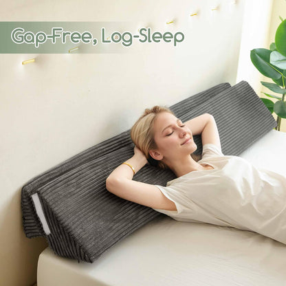 HIGOGOGO Queen Size Wedge Pillow for Headboard Gap - Multi Functional Mattress Wedge Bed Gap Filler Close The Gap (0-7") Between Your Mattress and Headboard or Wall (Grey 60"x11"x9")