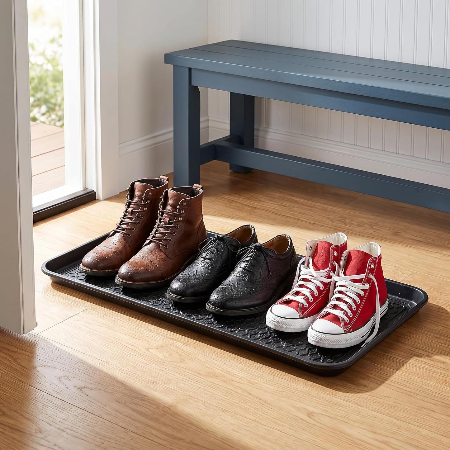 Fasmov 3 Pack Utility Boot Tray Mat Multi-Purpose Anti-Slip Tray Mat Boots, Dog Food Bowls, Gardening, Laundry, Kitchen, Garage, Entryway, 30 x 15 inches