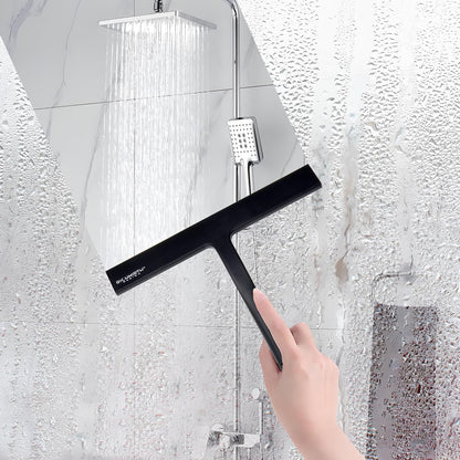 Silicone Rubber Blade & Hook Shower Window Squeegee 11" in Width Silicone Car Squeegee Bathroom Squeegee for Shower Squeegee for Shower Doors Car Window-Black
