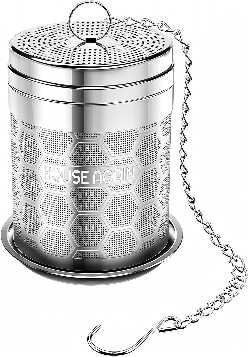 House Again Tea Infusers, Extra Fine Mesh Tea Strainers for Loose Tea, Updated Slim Threaded Lid & 304 Stainless Steel, Filter Bags Diffusers, Loose Leaf Tea Steeper for Brew Tea Spices & Seasonings