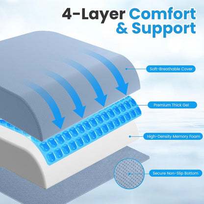 Wheelchair Seat Cushion Cooling Gel Memory Foam Chair Cushion