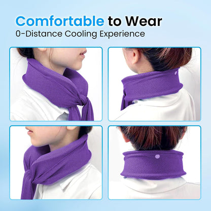 Neck Cooler for Hot Weather, Reusable Wearable Ice Water Neck Wrap with Wide Mouth for Ice Cubes, U-Shaped Cooling Neck Pack for Summer Heat, Outdoor Work, Sports, Travel & Hot Flashes, Blue