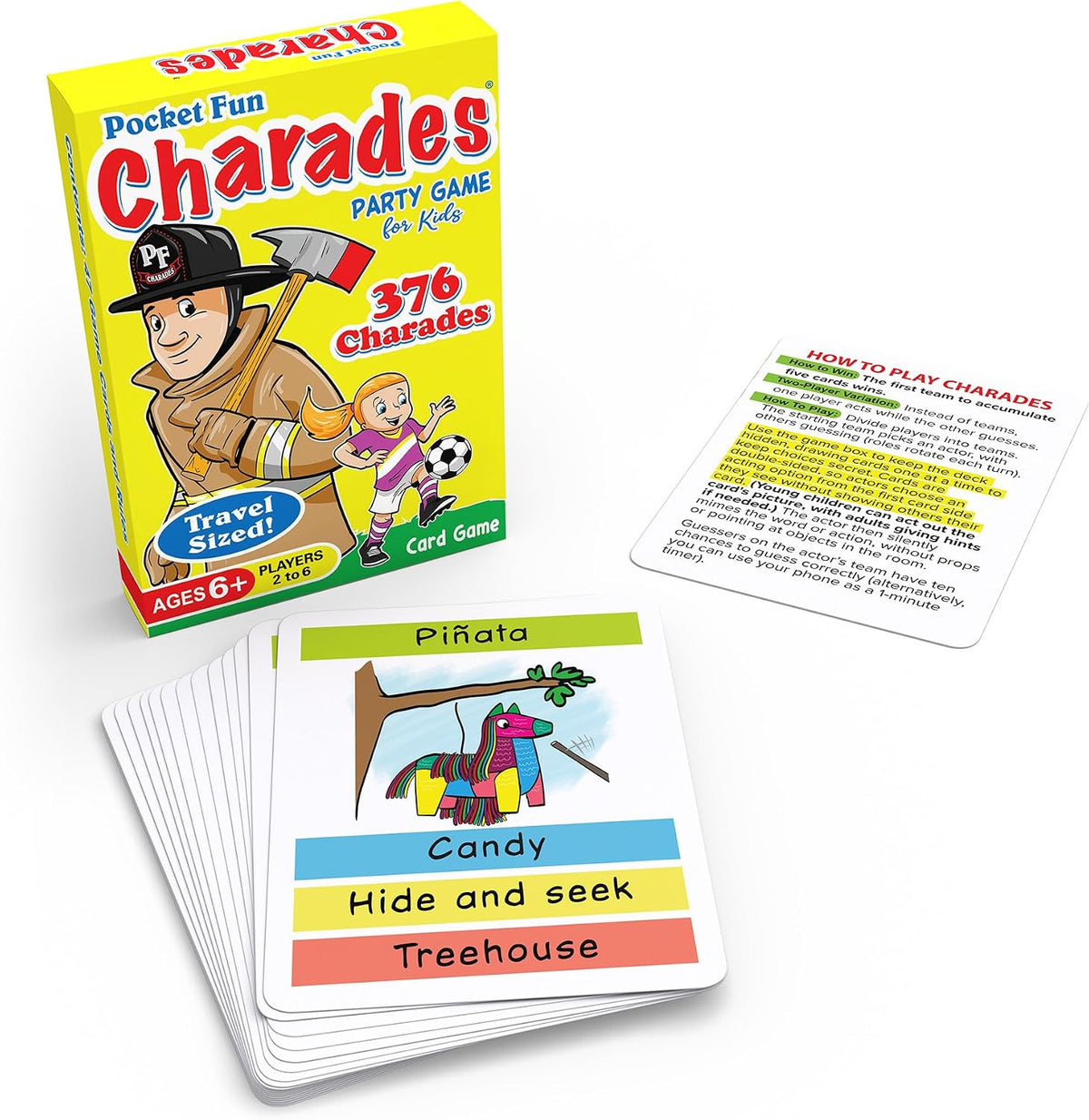 Charades for Kids Ages 6+ – Pocket Fun Charades, 376 Prompts, No Reading