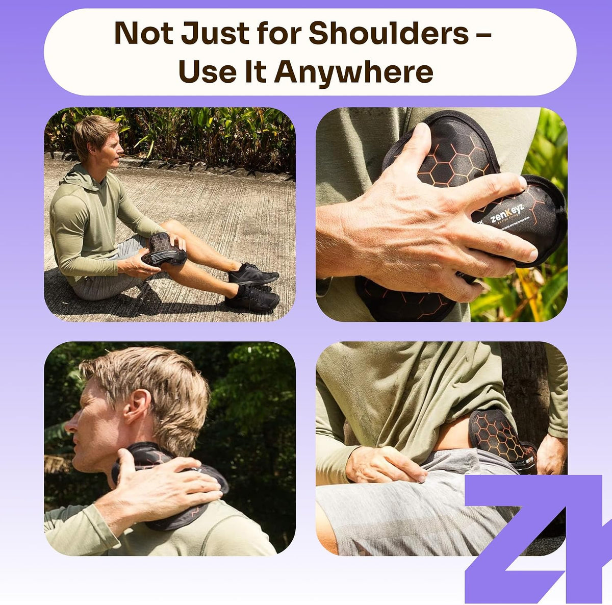 ZENKEYZ Reusable Gel Shoulder Ice Pack - 8x10 in, Black