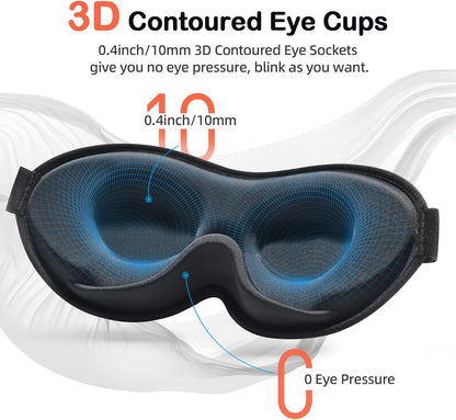 INNELO Sleep Mask for Side Sleeper, 3D Zero-Pressure, 100% Blackout, Nap
