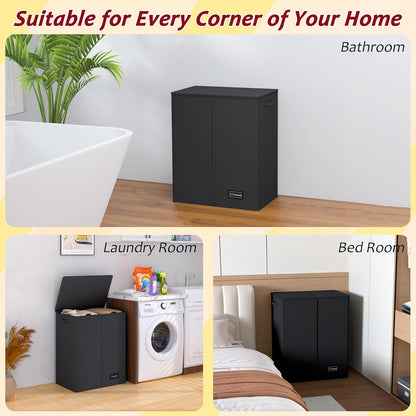 195L Laundry Hamper 3 Section,Large Laundry Hamper with Lid,Dirty Clothes Hamper with 3 Inner Bags,Collapsible Laundry Basket Organizer for Laundry Room,Bedroom,Laundry Sorter Hamper 3 Compartment