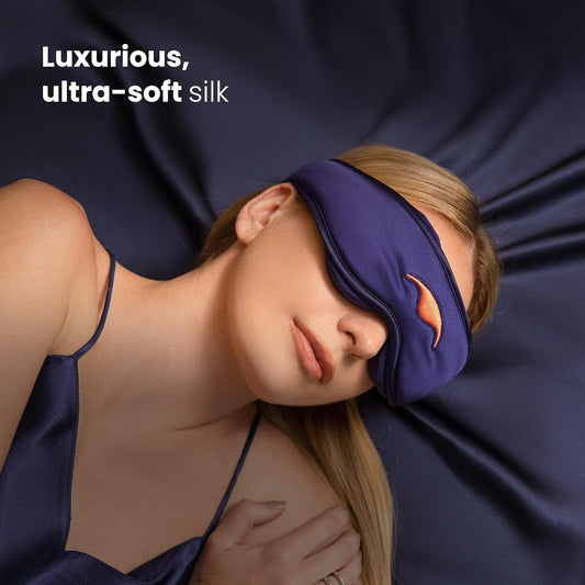 Manta Silk Sleep Mask – Premium 22 Momme Silk Eye Mask, Designed for Blackout Comfort, Breathable and Washable, Adjustable Fit (Purple)