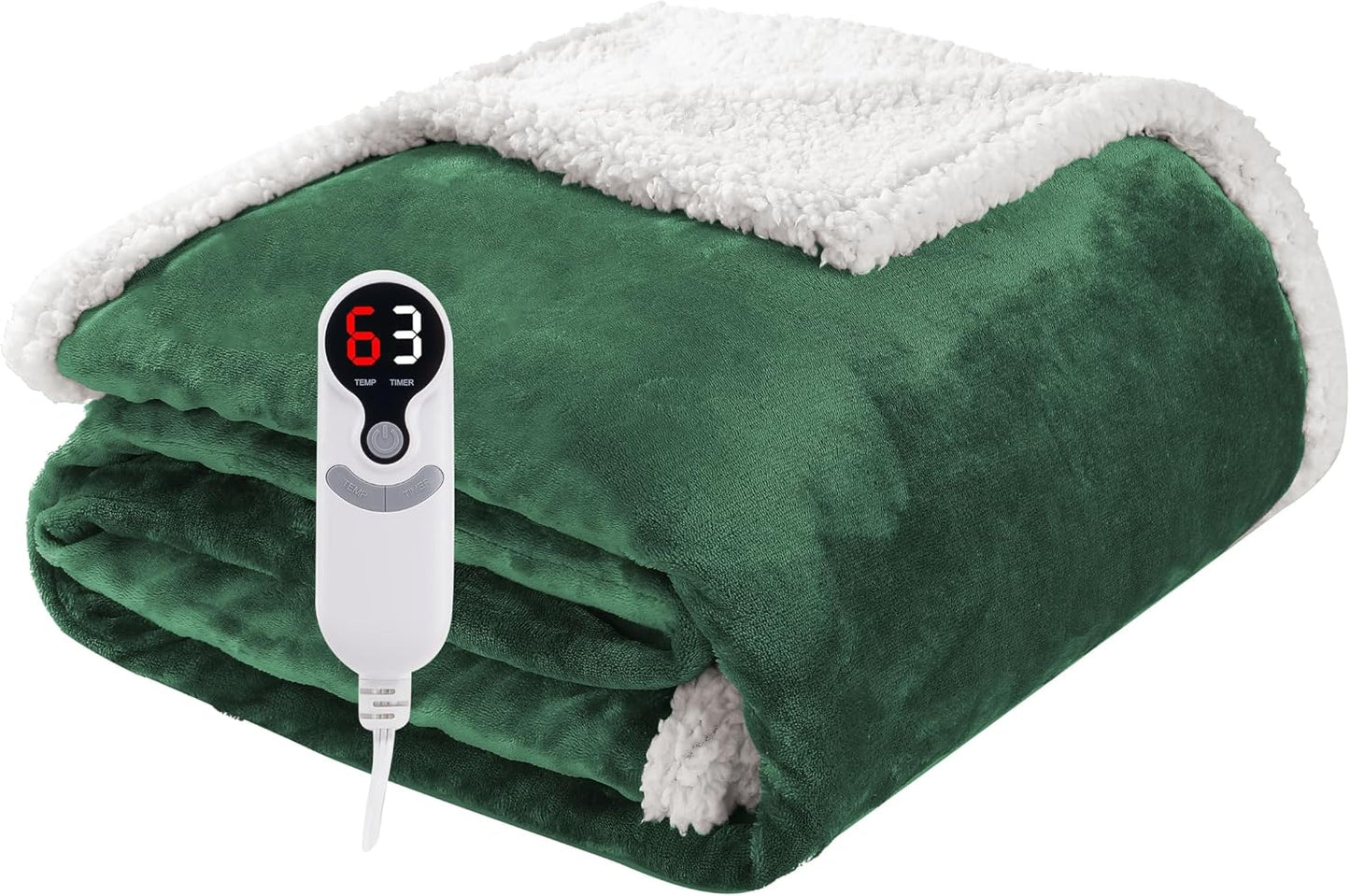Soypipo Electric Heated Throw Blanket 50"x60", Faux Fur Plush with 4 Heat Settings & 2/4/8/10H Auto Shut-Off, Overheat Protection, Machine Washable, for Office & Chair, Dark Grey