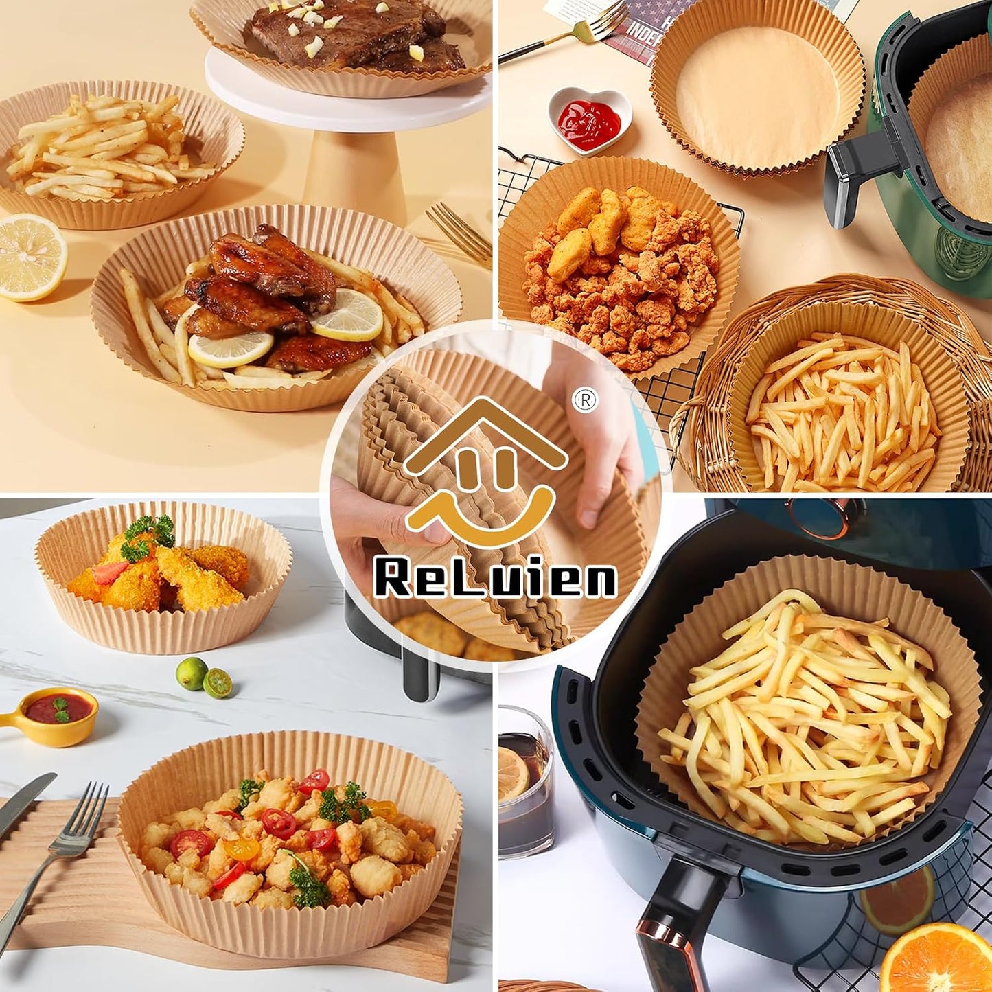 Air Fryer Liners, 8" Parchment Paper for 5-8 QT | Food-Grade Air Fryer Liners Disposable, Oil-Proof, Greaseproof for Baking, Roasting, Microwave Airfryer Baskets Accessories