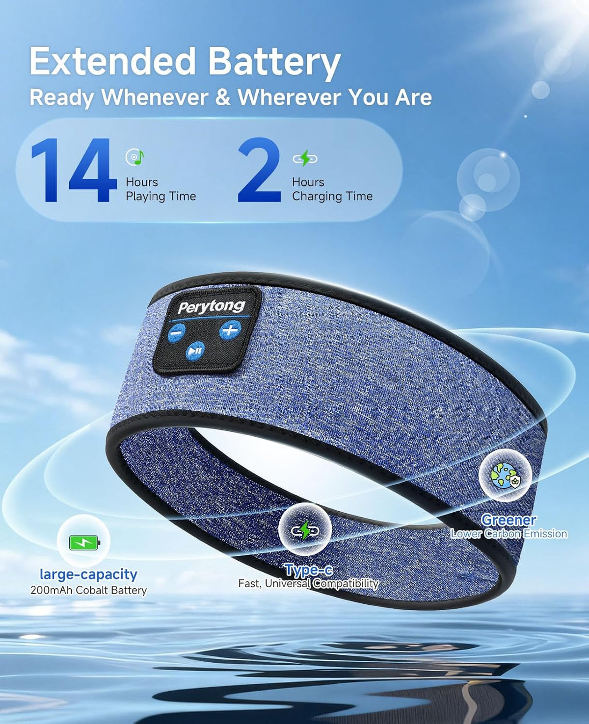 Sleep Headphones | Bluetooth 5.4 Headband | Wireless Earbuds Earphones Sweat Resistant with Ultra-Thin HD Stereo Speaker, Headphone Band for Side Sleepers Workout Running Tech Gadgets Unique Gifts