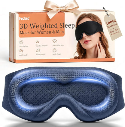 Weighted Eye Mask for Sleeping, 100% Blackout Sleep Mask for Women and Men