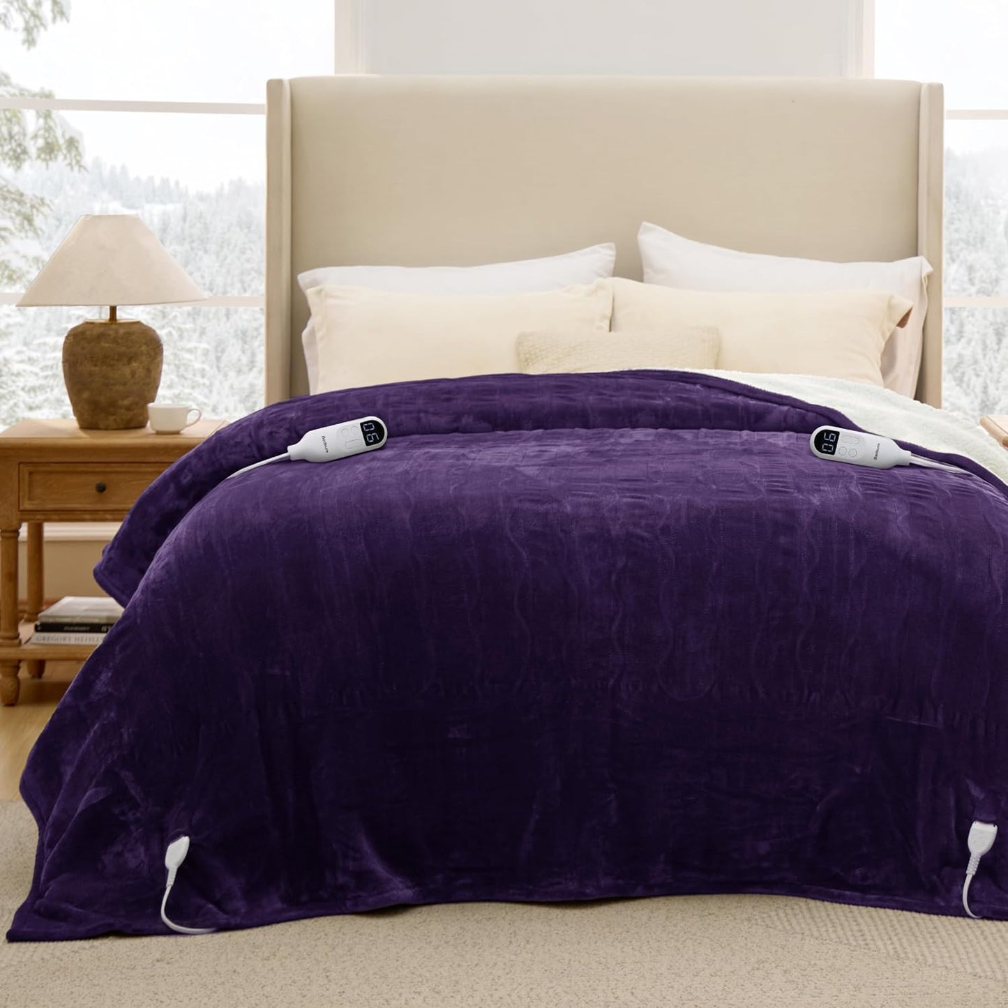 Bedsure Heated Blanket Throw Blanket with Preheat Function - Fast Heating Electric Blanket, Soft Flannel Throw with 6 Time Settings(Up to 10H), 6 Heating Settings, Gifts for Grandma (50"x60", Grey)