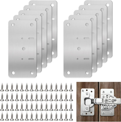 Cabinet Hinge Repair Kit,Cabinet Hinge Repair Board Replacement Kit-Hinge | For Kitchen, Cupboard, Locker, Cabinet Doors With screws 10-Pcs