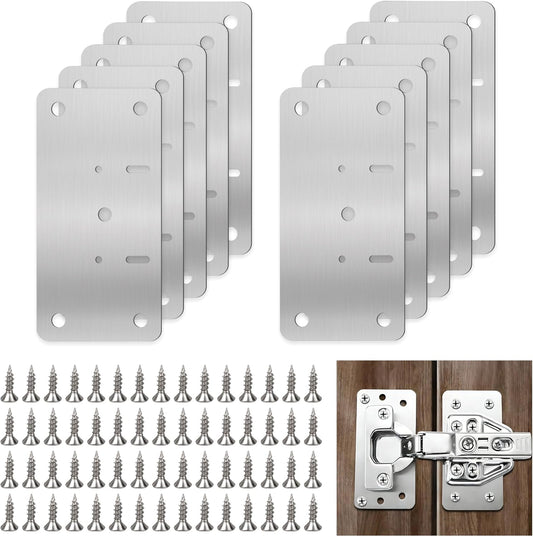 Cabinet Hinge Repair Kit,Cabinet Hinge Repair Board Replacement Kit-Hinge | For Kitchen, Cupboard, Locker, Cabinet Doors With screws 10-Pcs
