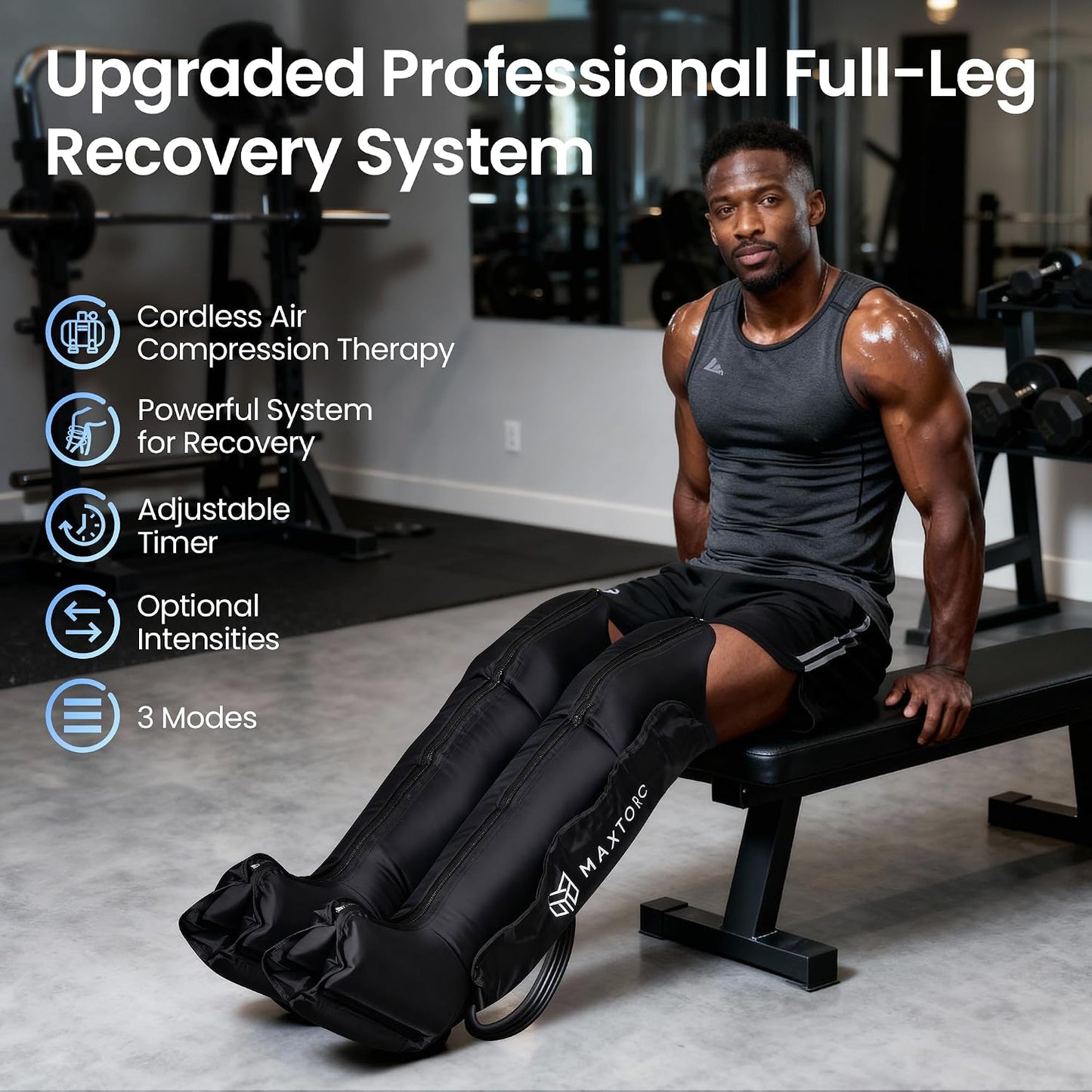 FSA-HSA Eligible Compression Recovery Boots, Air Boots Pressotherapy Boots 50-250 mmHg, Full Leg Compression Massager for Improved Circulation, Lipedema, Lymphatic Leg Massager, Pain Relief