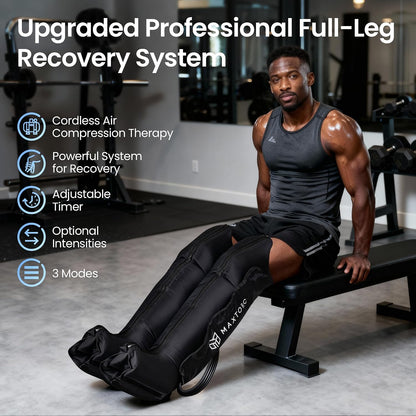 FSA-HSA Eligible Compression Recovery Boots, Air Boots Pressotherapy Boots 50-250 mmHg, Full Leg Compression Massager for Improved Circulation, Lipedema, Lymphatic Leg Massager, Pain Relief