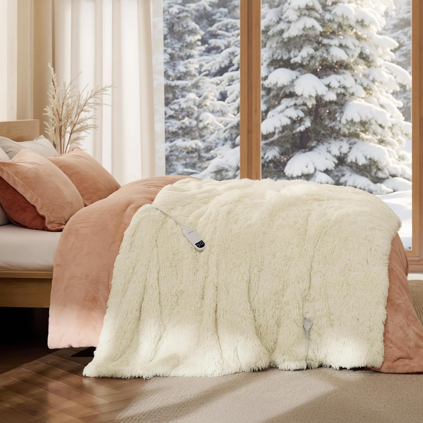 Bedsure Heated Blanket Throw Blanket with Preheat Function - Fast Heating Electric Blanket, Soft Flannel Throw with 6 Time Settings(Up to 10H), 6 Heating Settings, Gifts for Grandma (50"x60", Grey)