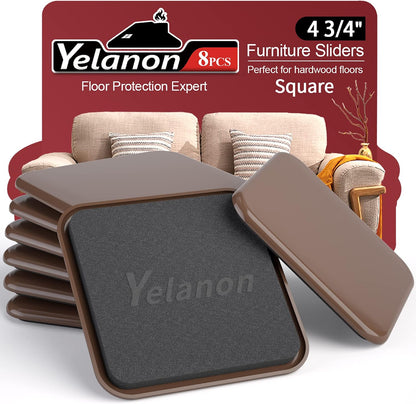 Furniture Sliders, 20 pcs-3 1/2” Square Beige Furniture Sliders for Carpet, Furniture Pads for Hardwoods Floors，Furniture Movers Sliders, Reusable Moving Pads, Floor Protectors for Carpet