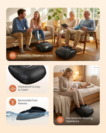 CILI Shiatsu Foot Massager with Heat and Compression, Kneading, Rolling,Electric Feet Massager for Plantar Fasciitis, Neuropathy, Feet Heater, Foot Warmer for Women, Size Up to 14"