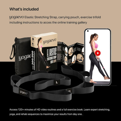 YogaEVO Elastic Stretching Strap with Loops for Physical Therapy
