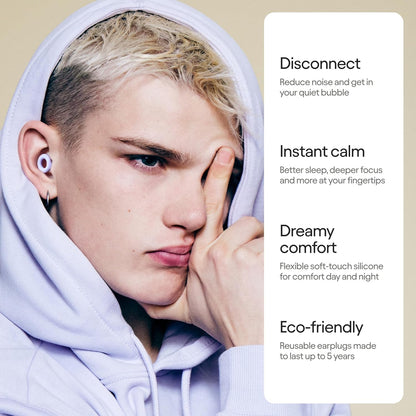 Loop Quiet 2 Ear Plugs - Ultra-Comfy Reusable Hearing Protection for Sleep | 24dB SNR noise reduction. Flexible, customizable fit. Reusable & washable. For deep focus, travel, noise sensitivity