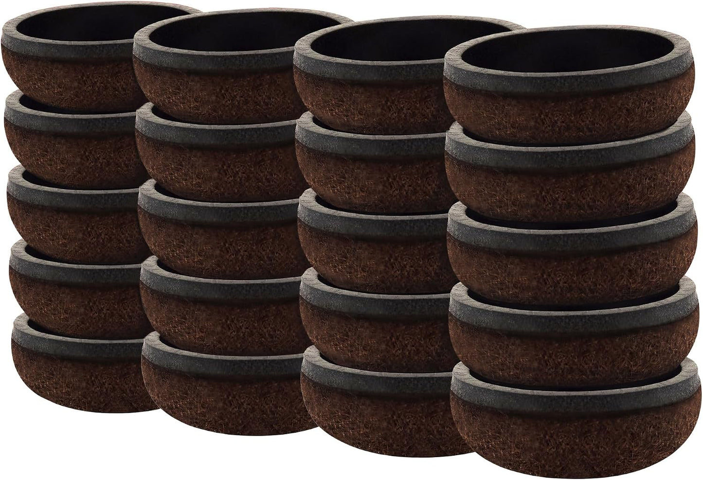 Super Sliders Secure Grip Formed Felt Movers for Furniture to Protect Hard Surfaces, 1.5", Walnut Brown (4 Pack)