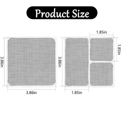 20 Sheets Window Screen Patches Repair Kit, Black 3 Sizes Window Screen Repair Kit for Mesh Screens Door, Window Drain Holes, Self-Adhesive Fiberglass Quick Screen Repair Tape