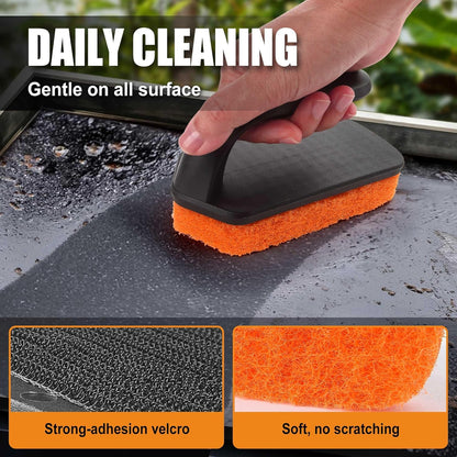GRILLART Griddle Cleaning Kit for Blackstone, Griddle Accessories Kit | One Set for All, with High-Density Grill Stone, Thicker Griddle Scraper, Better Control Handle, For Revome Rust & Daily Clean
