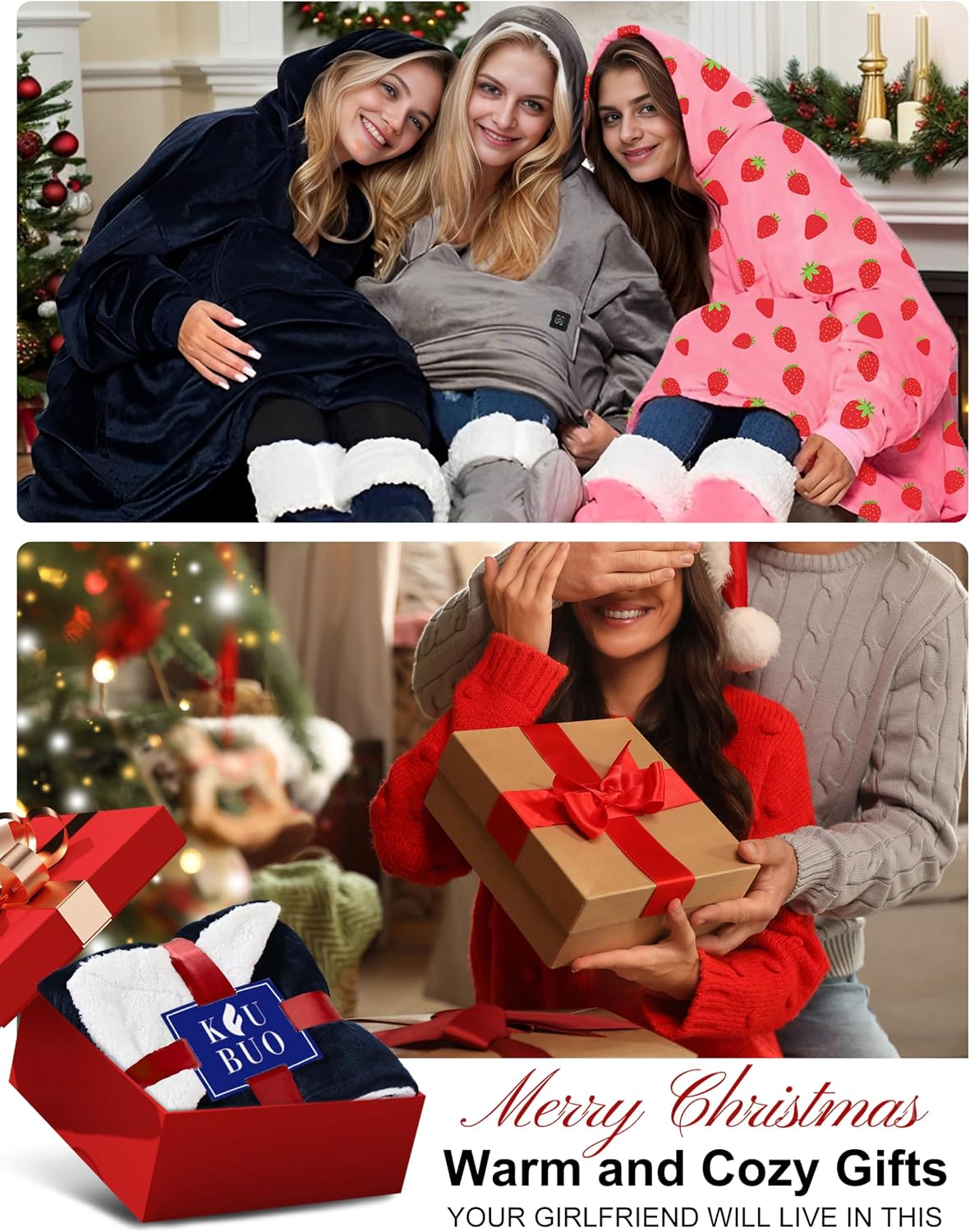KFUBUO Wearable Heated Blanket Cordless Oversized Hoodie Sweatshirt