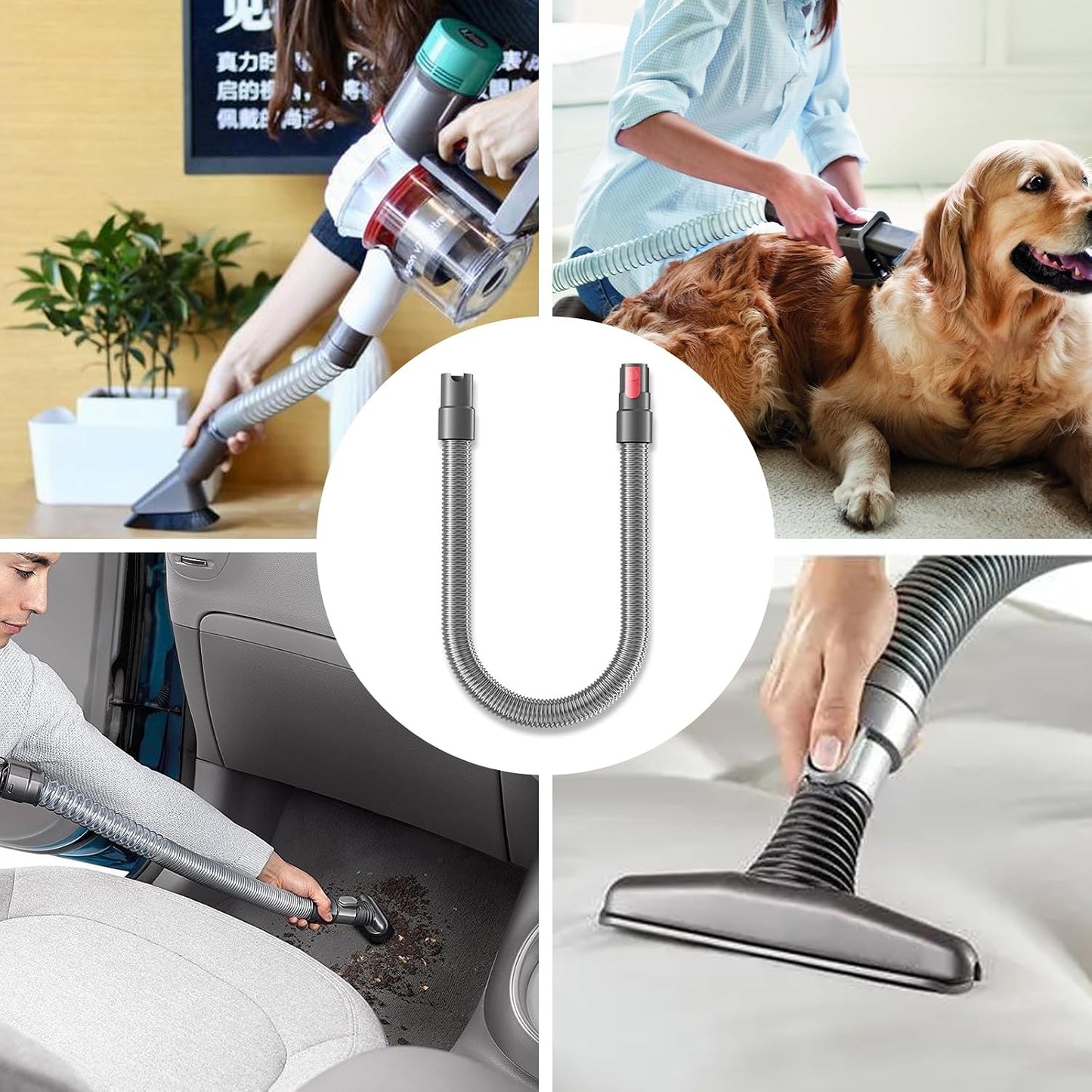 Dryer Lint Vacuum Attachment Compatible with Dyson V15 V12 V11 V10 V8 V7 Gen5 Cordless Vacuum Cleaner, Flexible Dryer Vent Cleaner Kit Lint, The switch lock, so you don't need press the switch tightly