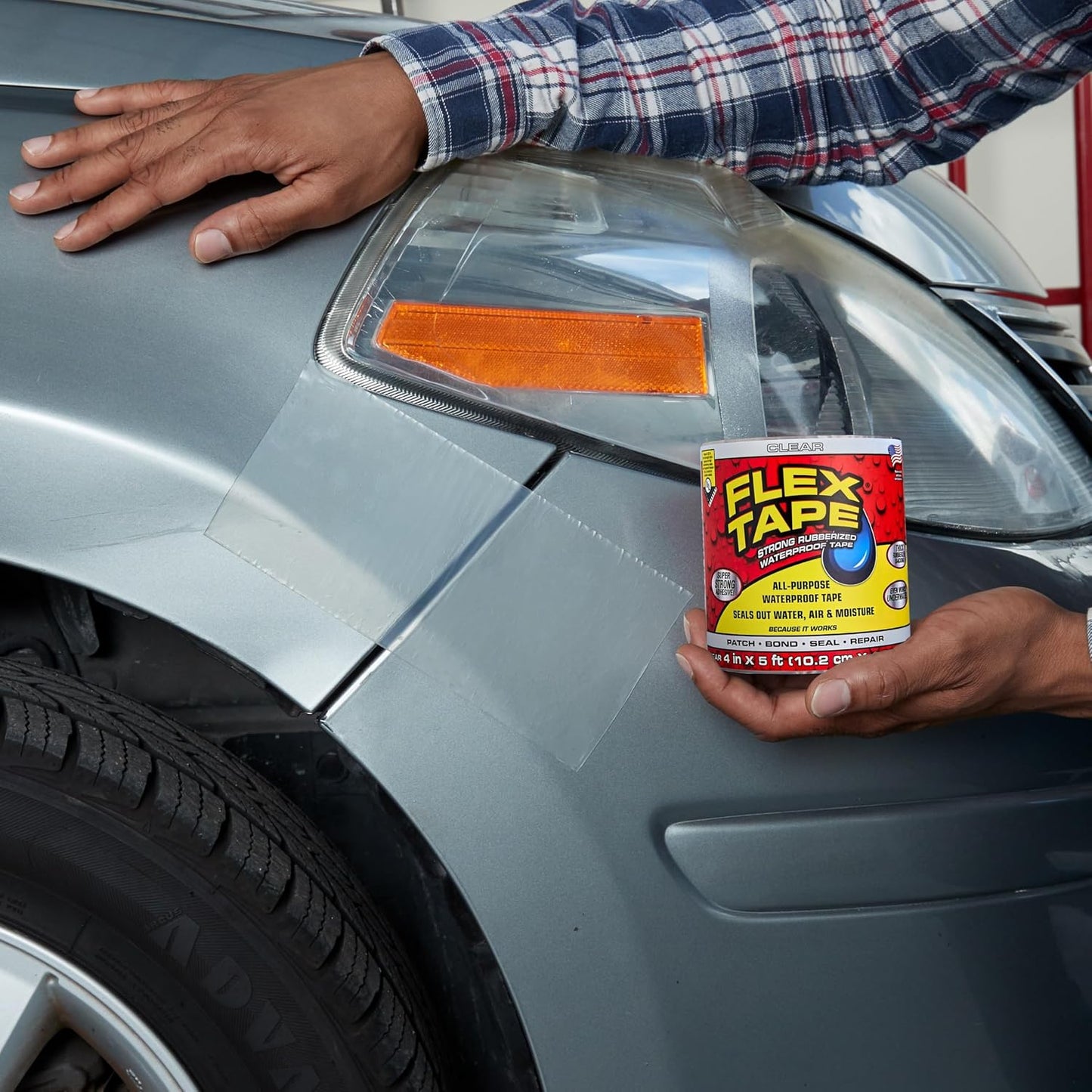 Flex Tape, Original Thick Flexible Rubberized Waterproof Tape - Seal and Patch Leaks, Works Underwater, Indoor Outdoor - Home RV Roof Plumbing and Pool Repairs, Clear, 4 in x 5 ft, Pack of 1