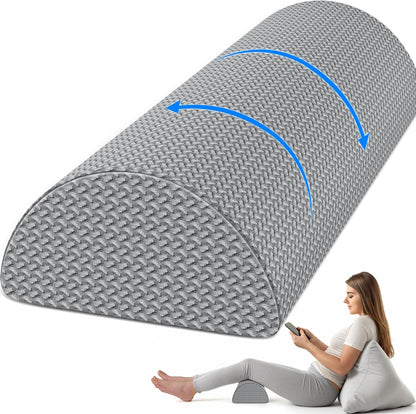 Knee Pillow for Back Sleeping Memory Foam Half Moon Bolster Pillow for Legs